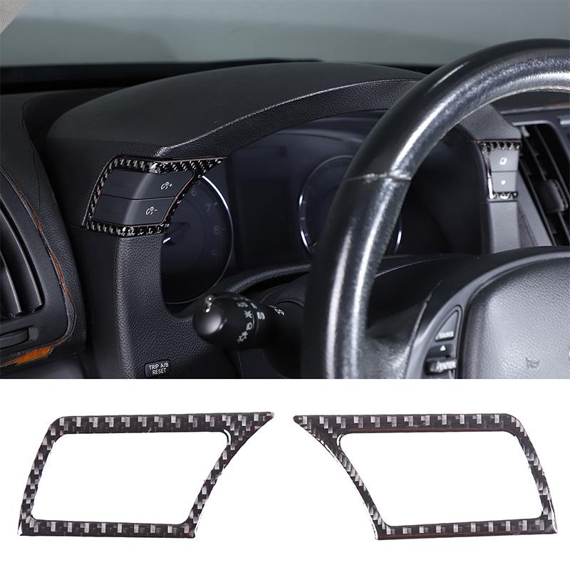 For 2007-2013 Infiniti G25 G35 G37 Soft Carbon Fiber Central Control Gear Shift Air Outlet Frame Panel Sticker Car Accessories