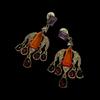 Court Style Small Pumpkin Sweeping Shoulder Rhinestone Inlaid With Diamond Studs French Retro Exquisite Temperament Earrings