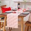 Valentine's Day Red/White/Pink Heart Pattern Table Runner Soft Party Dining Decorations Tablecloth for Dining Tea Table TV Stand