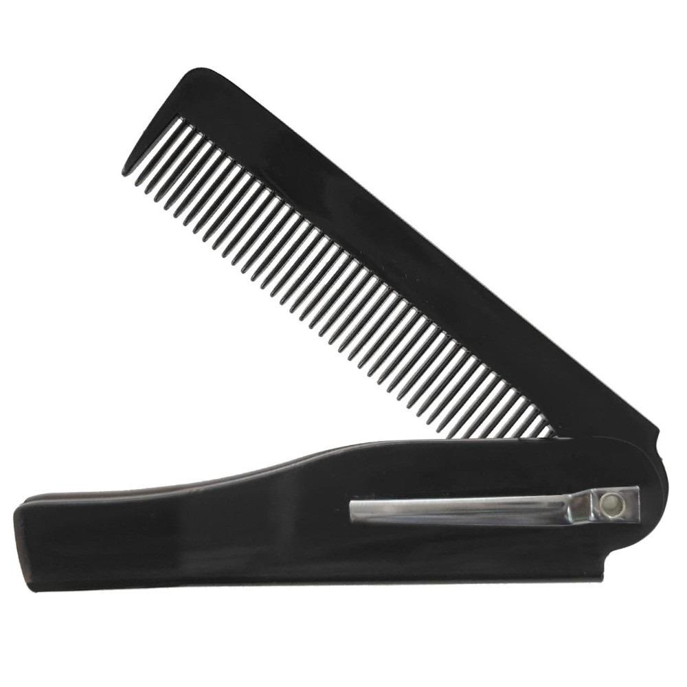 Mulitfunctional Portable Folding Comb Hairdressing Oil Head Styling Comb  Travel чёрный