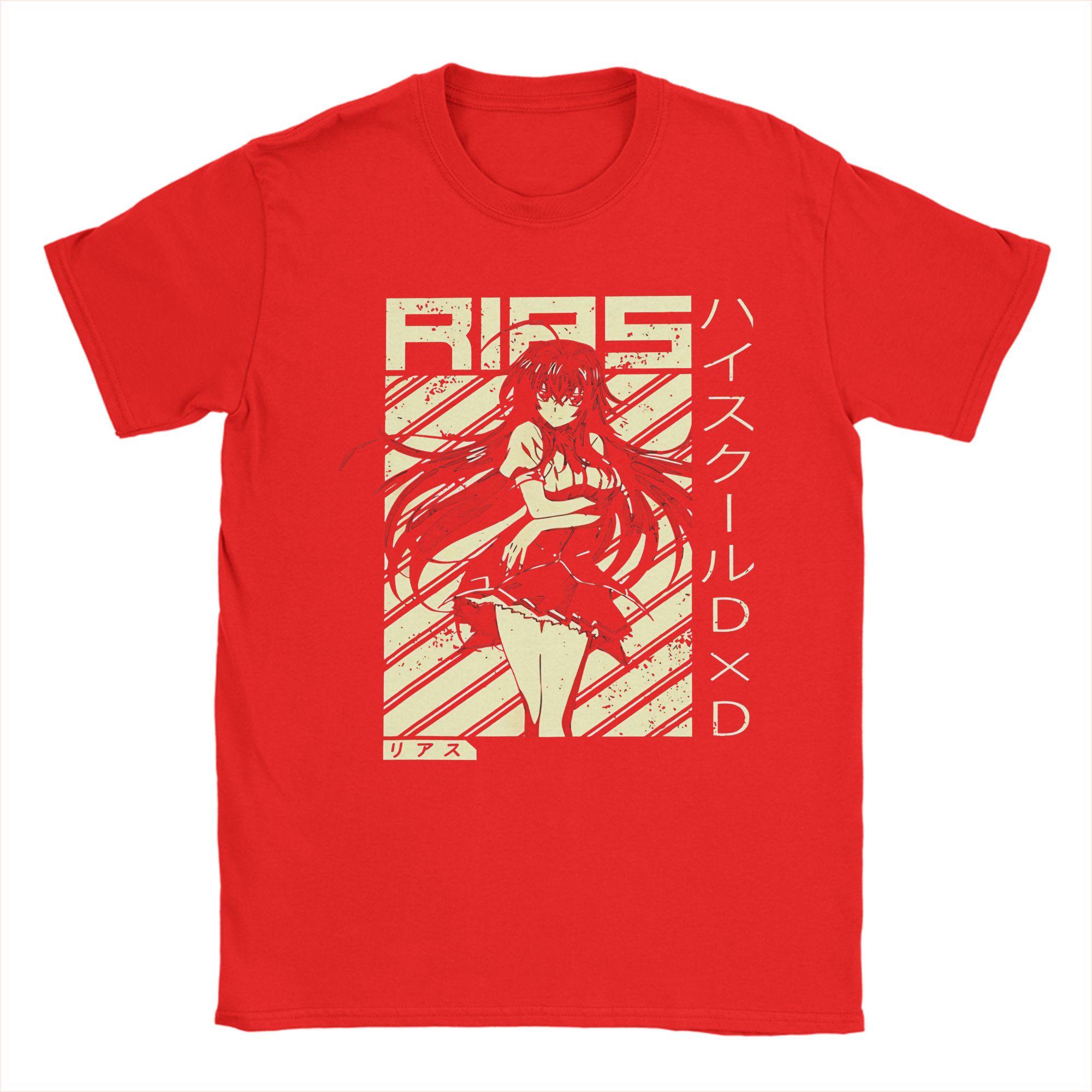 Уличная одежда High School DxD Забавная аниме DxD Риас Гремори Ретро футболка Мужская Хлопок Короткий рукав Риас Гремори Круглый вырез Летние топы S