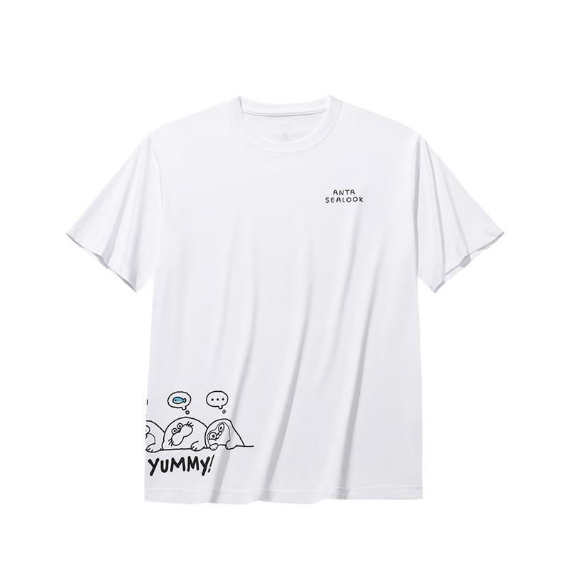 

Anta Comfortable Simple Cartoon Animal Letter Print Casual Versatile Fashion Short Sleeve T-Shirt Unisex Tops 172538111-1 S