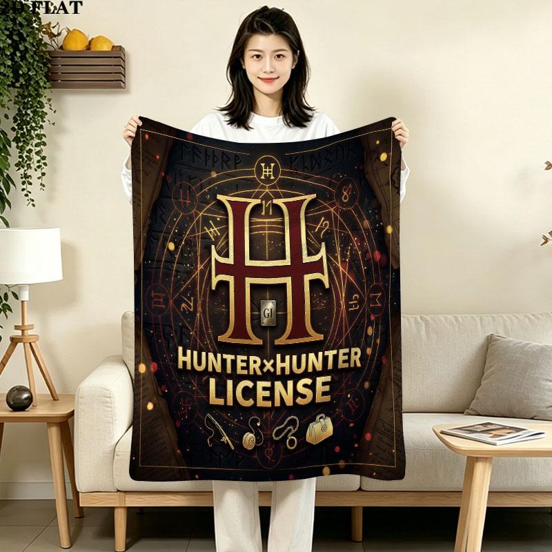 1PC Hunter X Hunter Patterned Flannel Blanket Suitable For All Seasons For Home Decor Warmth And Comfort Gifts Holiday Present