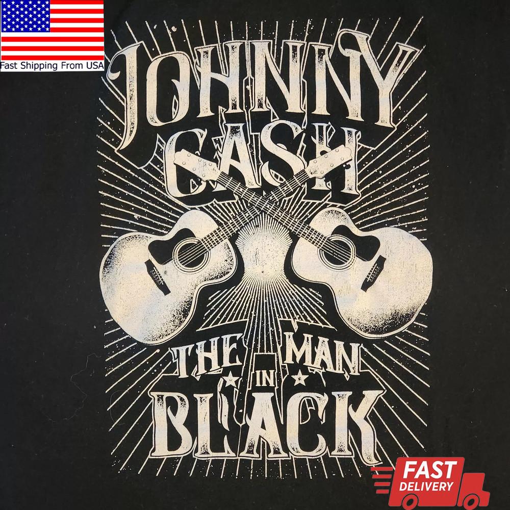 

Johnny Cash T-Shirt, The Man in Black Shirt, Outlaw Country Shirt, Rock Mens 5XL Unisex T-Shirt L