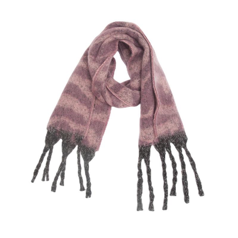 

Толстый согревающий шарф с кисточками, модный и зимний пряжа, жаккардовый шарф, шарф с узором зебры, осенний шарф 180*40cm