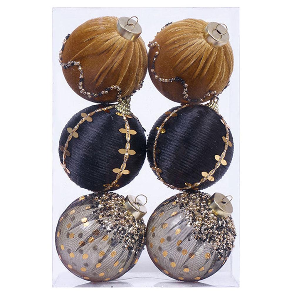 6 Pieces Foam Christmas Ball Set 8cm Ornaments with Hanging Loops for Tree Home Holiday Office and Event Decoration