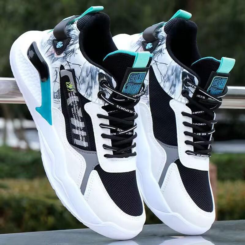 Autumn High-top Men's Mesh Breathable Basketball Shoes, Trend Men's Sports Shoes, Fashion Platform Casual Men's Shoes