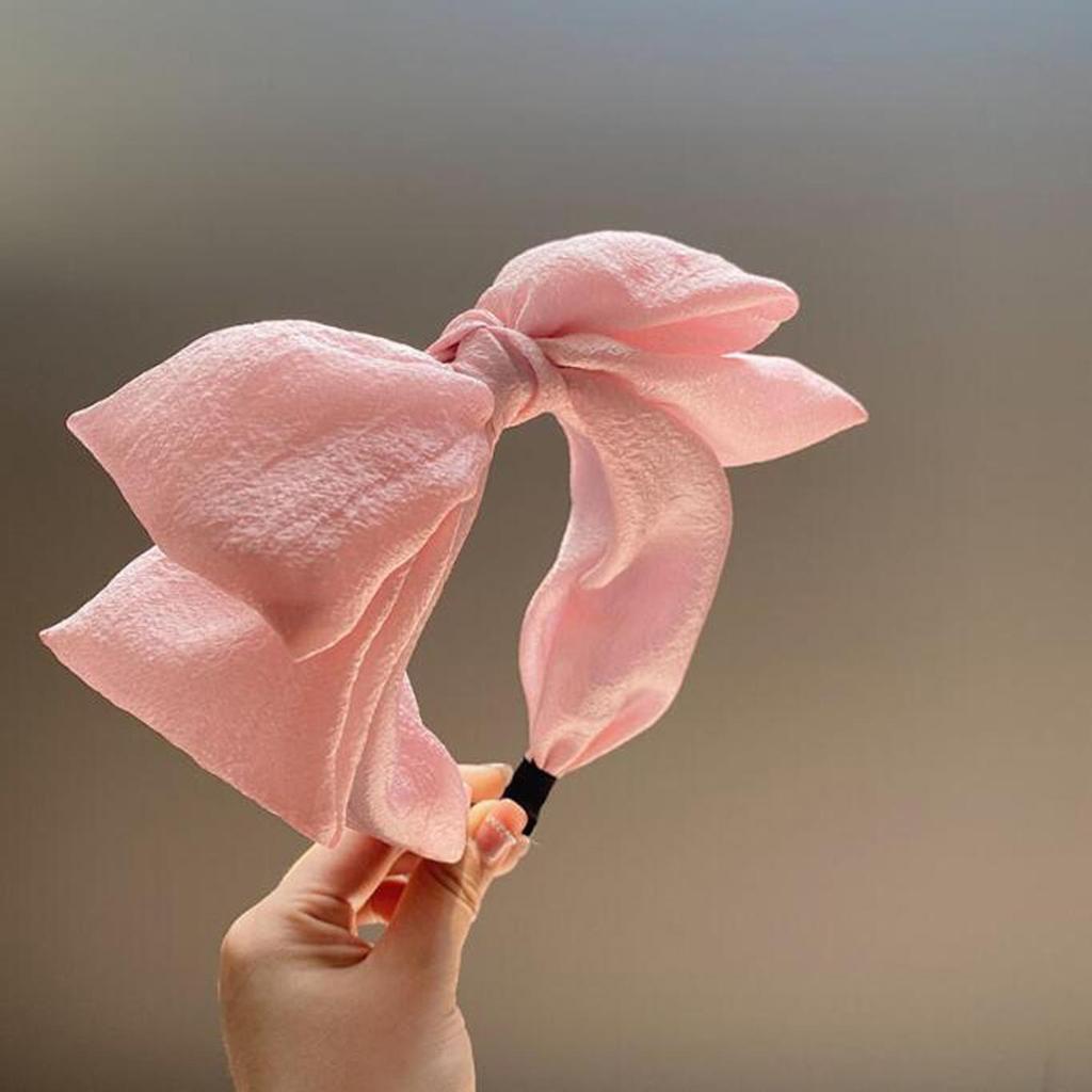 Ny Mote Kvinner Pannebånd Stor Sløyfeknute Hårbånd Casual Hodeplagg Frisk Farge Sommer Turban Bred Side Hårtilbehør