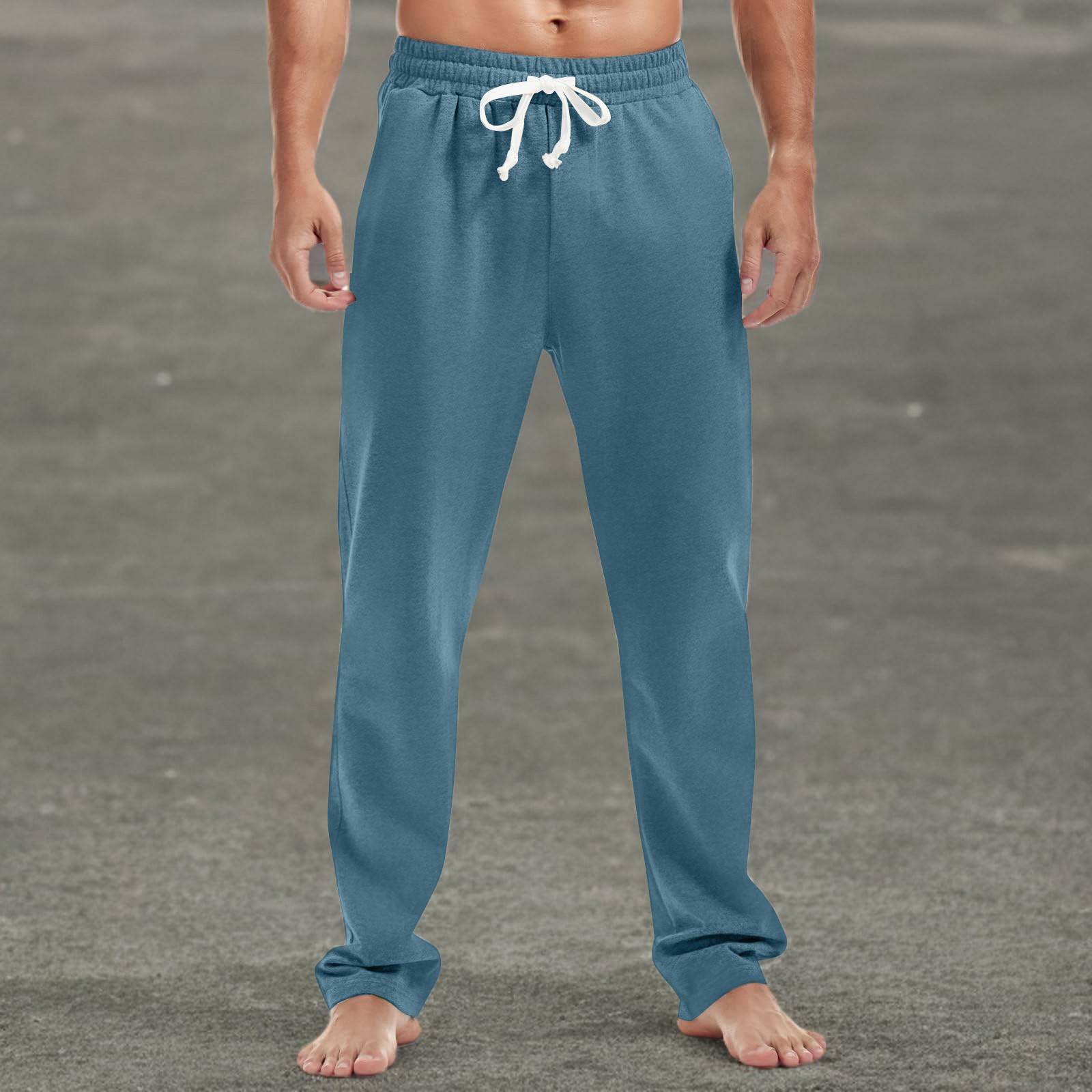 

Мужские модные прямые повседневные спортивные брюки с принтом и карманами XXL синий