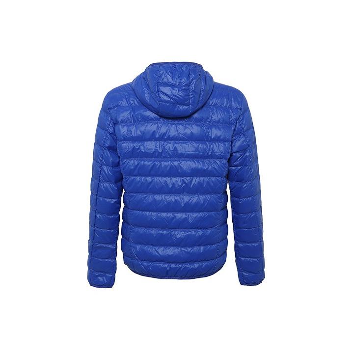 Emporio Armani EA7 Letter And Number Print Hooded Zip-Fit Casual Down Jacket Men Outerwear Blue 8NPB02-PN29Z-1598