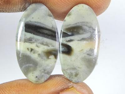 Natural Puff Jasper Matched Pair Pear Cabochon Loose Gemstone 11X22X03 MM SK-265