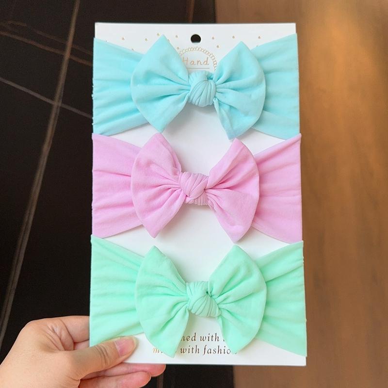 3pcs Baby Girl Bows Headband Newborn Turban Hairband Accessory Kids HairBand Outdoor Toddler Children HeadWrap Hair Accessories