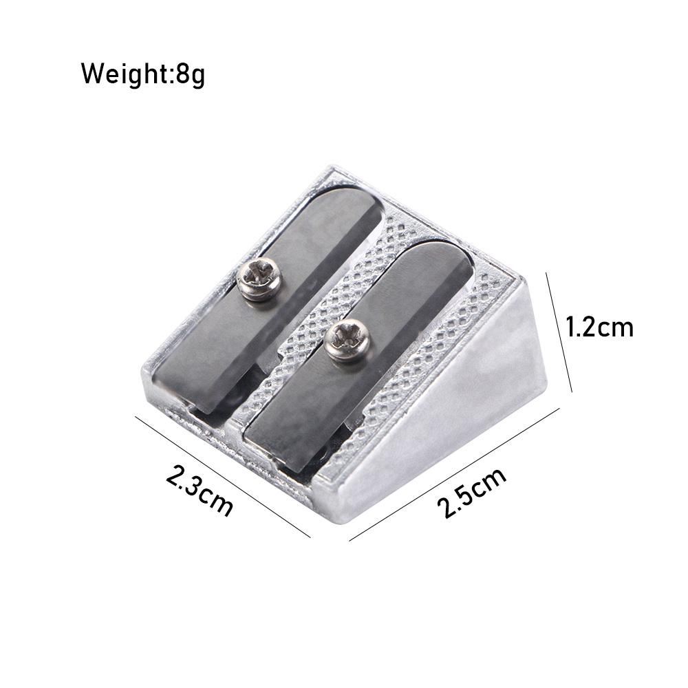 Metal Silver Pens Cutter Tool Office Sharpener Double Hole Pencil Sharpener Pencil Sharpener