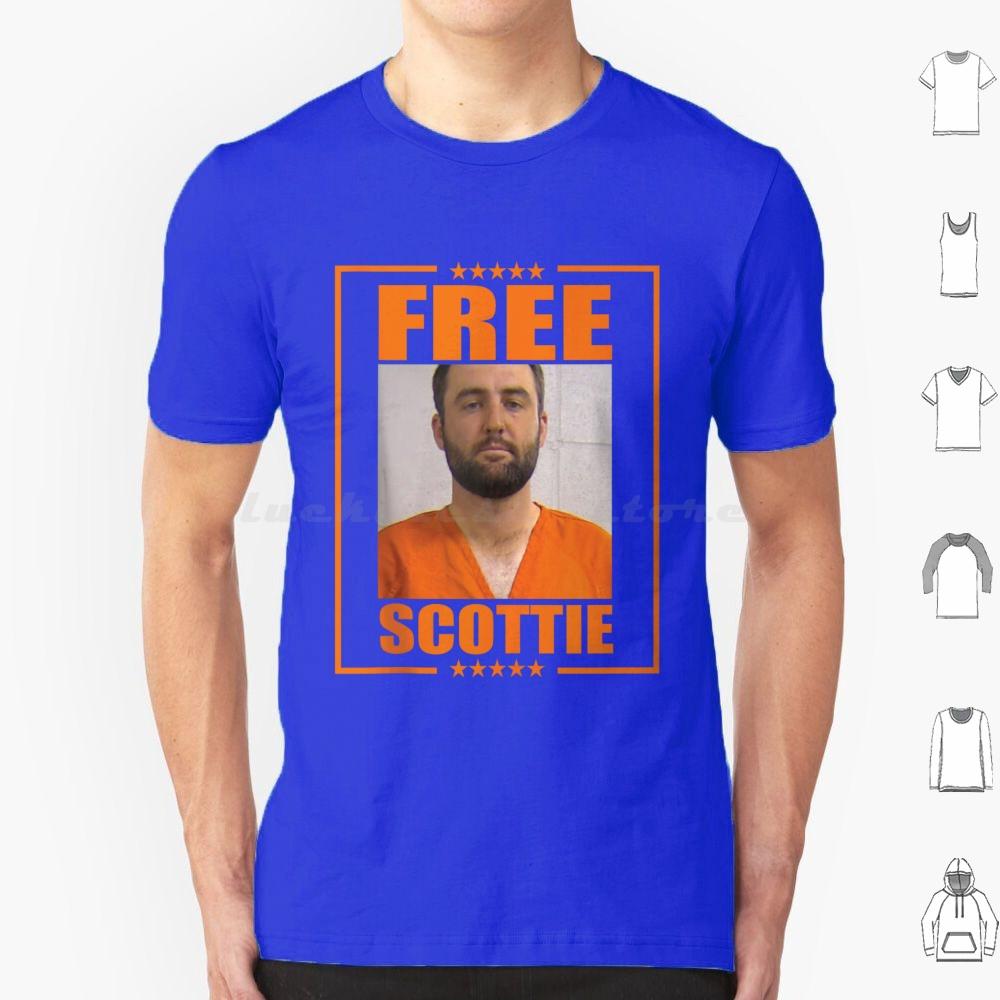 Free Scottie Mugshots T Shirt Cotton Men Women DIY Print Free Scottie Scottie Pga Valhalla Police Cops Scottie Scheffler Golf