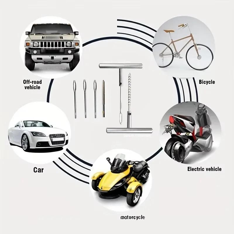 Universal Tire Repair Tools,12/18/22/29pc Heavy Duty Tire Plug Kit To Fix Punctures and Plug Flats Patch Kit for Car Motorcycle