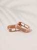 Minimalpiercing 14K 18K Layered Square One-Touch Ring Earrings