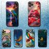 Birds Animal Parrot Phone Case For iPhone 17,16,15,14,13,12,11,Pro Max,XSX,,XR,SE,Mini,8,7,Soft Silicone Black Cover