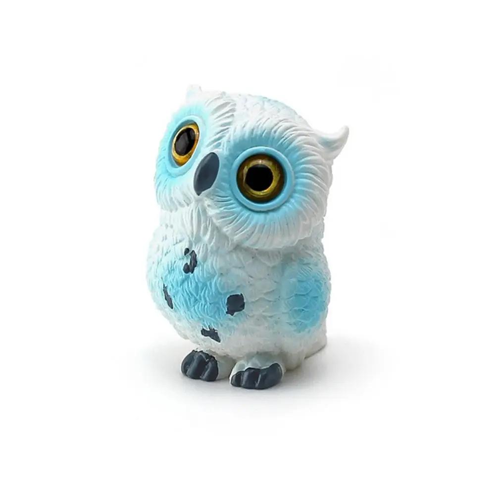 Funny Micro Landscape Simulation Owl Ornaments Resin Crafts Cartoon Owl Miniatures Cute Mini Ornaments Scene Decor