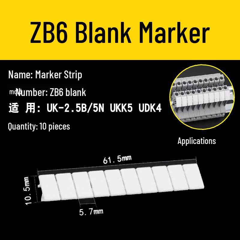 UK 2.5B/5/6/10N Rail Mount Terminal Block with Non-Stripping Screw Clip