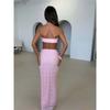 Lace Jacquard Vacation Seaside Casual Sexy Cool Solid Color Swimsuit Sleeveless Two-piece Suit