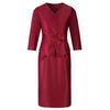 2024 Spring Red Elegant Two-Piece-Style Slimming Dress for Middle-Aged Women