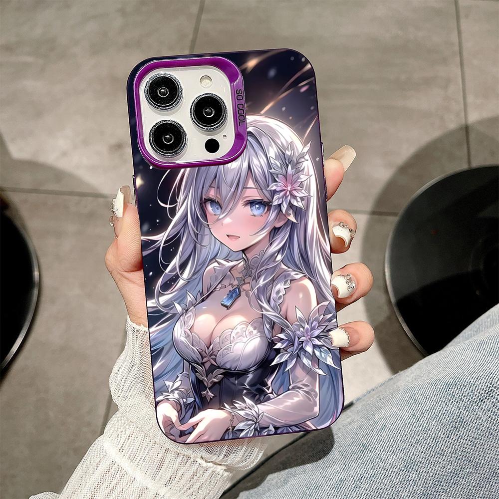 Date a Live Mio Takamiya Purple Translucent Mobile Phone Case for iPhone 17 16 15 14 13 12 11 X XR XS Air Pro Max Plus Colorful