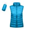 Women's Lightweight Down Jacket, Solid Color, Stand Up Collar, Down Vest With Pockets