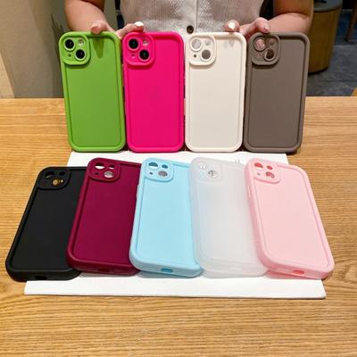 Pure Color Soft Phone Case For iPhone 16 15 14 Pro Max 13 12 11 17 Pro Max Air Shockproof Slim TPU Clear Cover