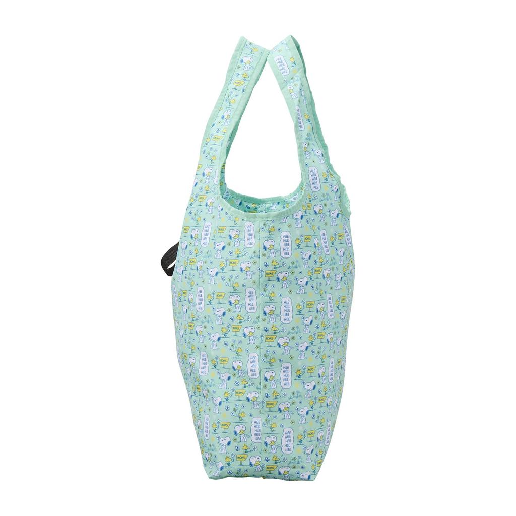 Sifre Foldable Insulated Eco Shopping PEANUTS Mint Flower Bag, & Snoopy, Women's, PN171,