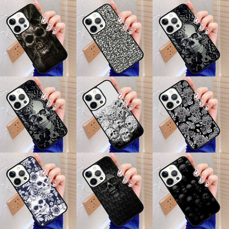 Gothic Fashion Skull Phone Case Cover For iPhone 17 Air 16 16e 15 plus 11 12 13 14 pro max shell coque