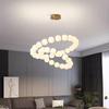 Nordic Living Room Chandelier: Modern Minimalist Design for Bedroom, Bar, or Restaurant. Round Prayer Beads Art Style.