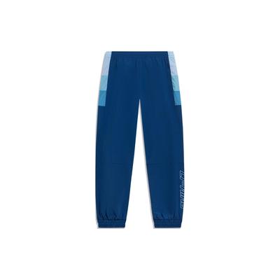 Li Ning Sports Lifestyle Series Elastic Waist Solid Color Tapered Knit Joggers Men Joggers Denim-Blue AYKT165-2