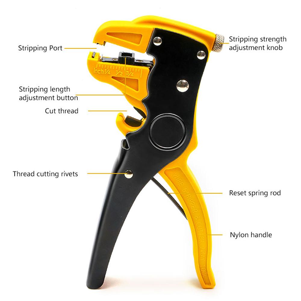Wire Stripper WDP-04 Flatwire Cutter Stripping Plier Automatic Electrician Cable Cutting Plier 1 Piece