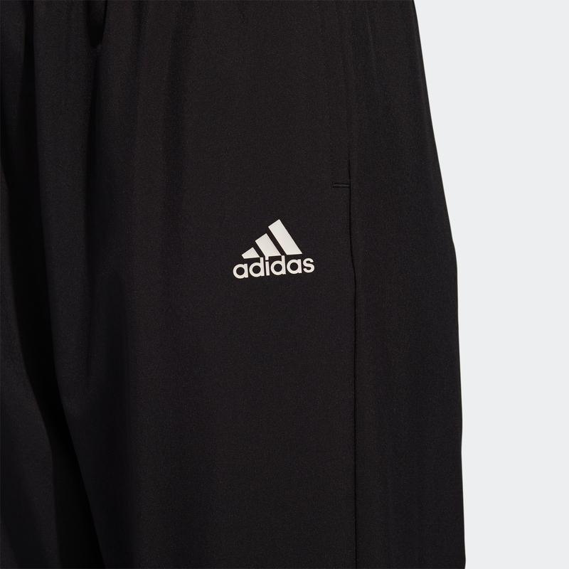 Adidas Woven Loose Fit Casual Tapered Sports Pants Women Bottoms Black GL5616