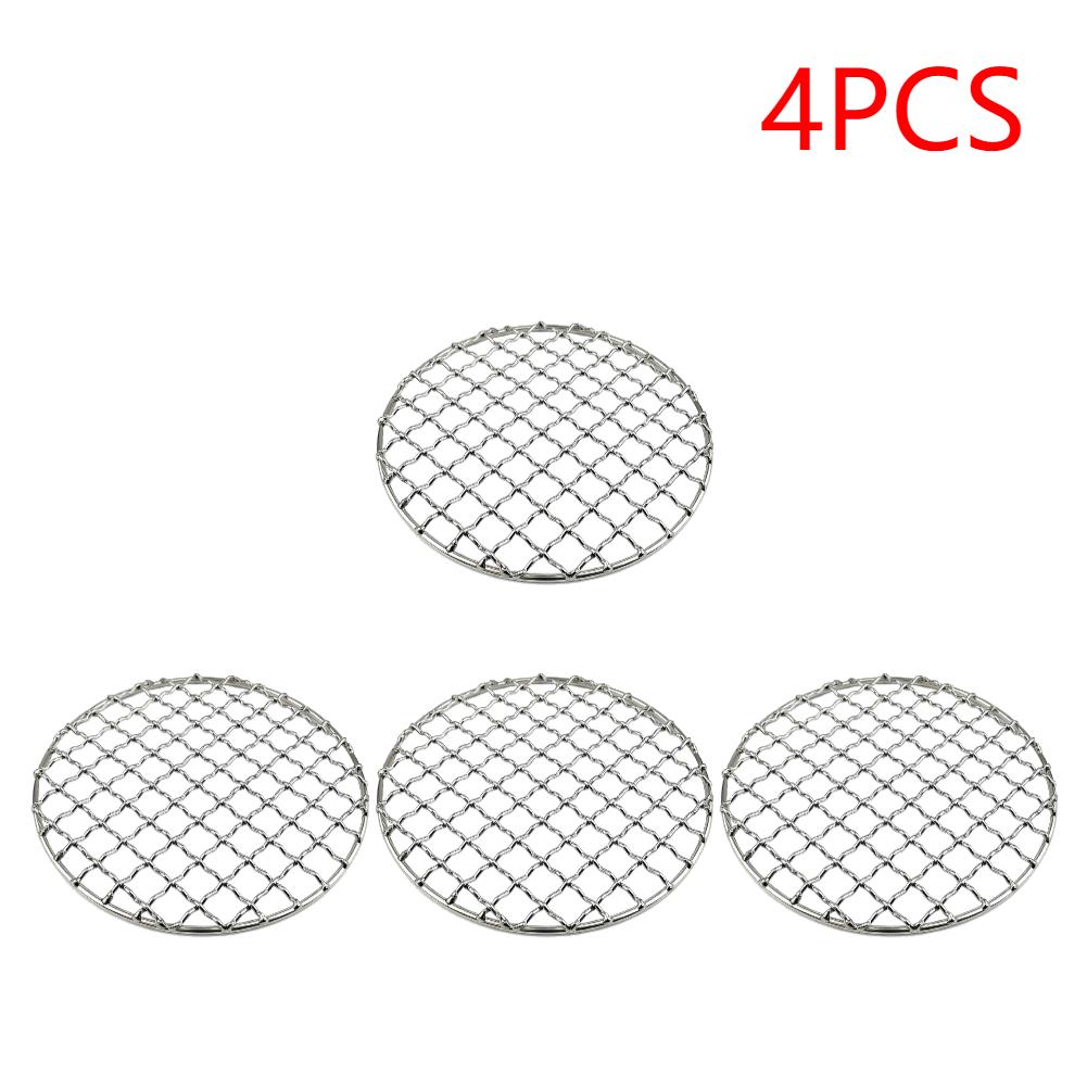 1-5PCCamping Grill Grate Stainless Steel Mesh Grill Bushcraft Grill Camping Rack for Fire Cooking BBQ Backpacking Campfire Rated