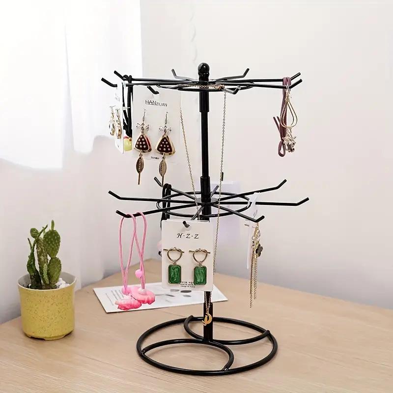 Rotating Jewelry Rack: Compact Display for Necklaces, Bracelets, and Lipsticks