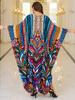 2025 European & American Cotton Printed Beach Dress Women's Long Loose Cover-Up with Sun Protection