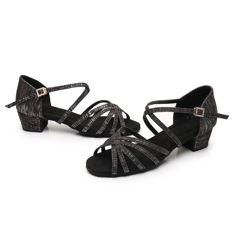 Mädchen-Lateintanzschuhe, niedriger Absatz, Damen-Ballsaal-Tango-Sandalen, 3,5 cm Absatz