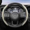 Suitable for Jeep Breathable Hole Leather Steering Wheel Cover Segmented Quick Release Design Non-Slip Durable Compass Renegade Wrangler  Grand C AMU1