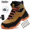 Men's Heavy-Duty Construction Boots - Waterproof Steel Toe Work Shoes | Anti-Smash Safety Toe | Breathable Non-Slip Outdoor Shoe