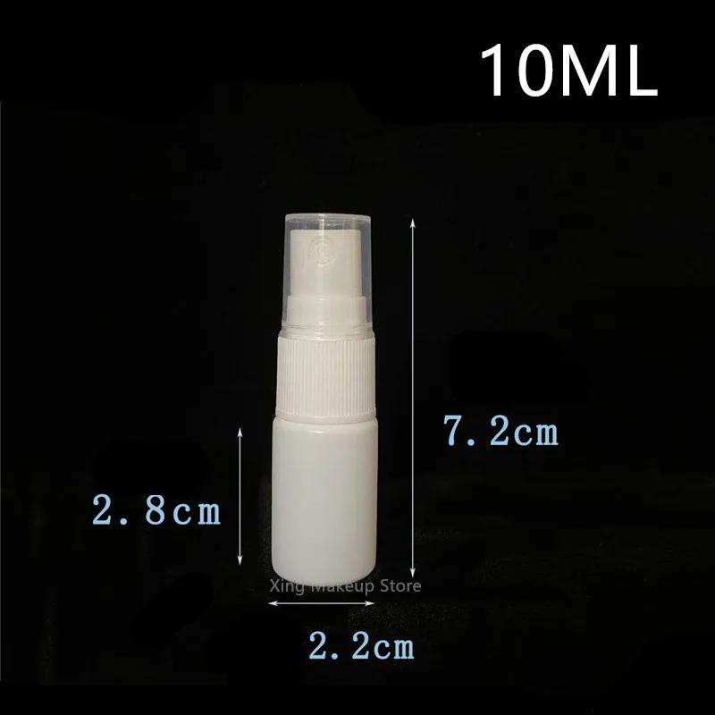 

50PCS 10/20/30/50/100ml White PE Plastic Refillable Bottles Fine Mist Perfume Atomizer Mini Empty Spray Bottle Alcohol Bottle