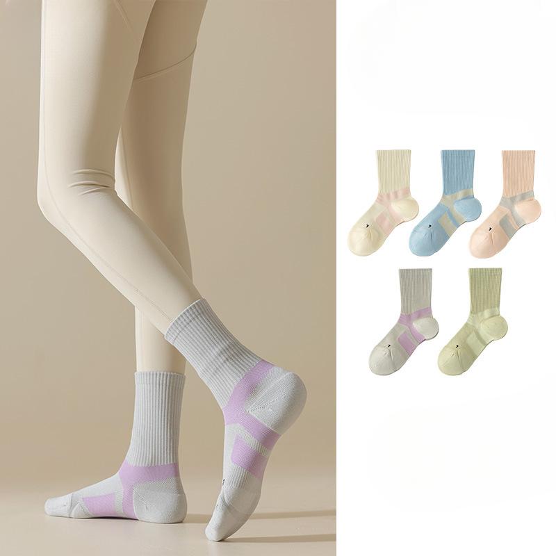 Female Autumn and Winter Towel Bottom Perspirant Breathable Fitness Yoga Running In The Tube Cotton Socks