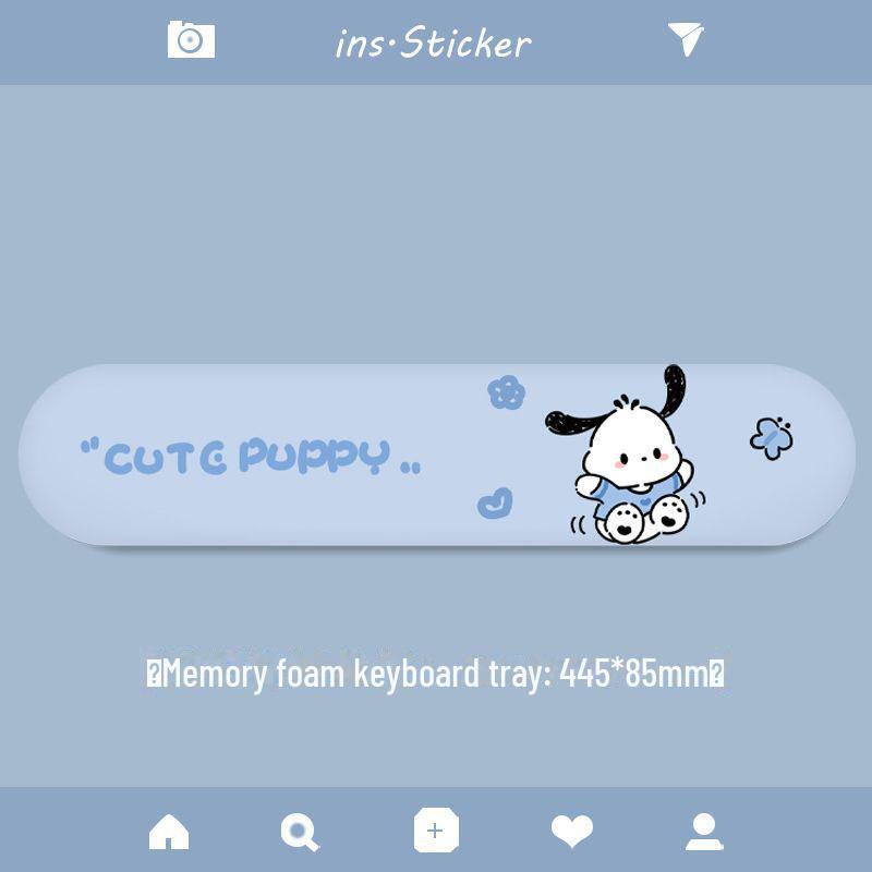 Corgi Puppy Mouse Pad with Wrist Rest for Office and Gaming - Cute Keyboard Hand Support for Small Desks