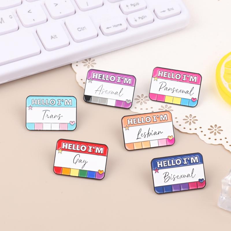 Funny Enamel Brooches Asexual Trans Gay Lesbian Pride Lapel Pins Cute Badges for Backpack Jacket Decoration