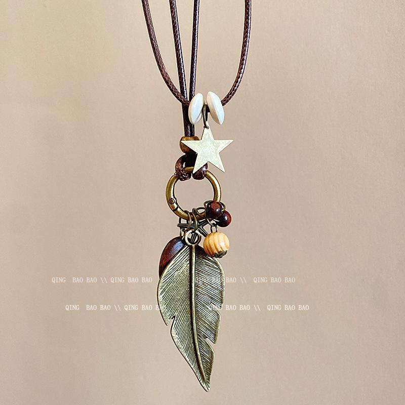 Zen Retro Chinesische Keramik Halskette - Handgewebtes Nischendesign für Frauen