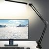 Regulowana lampa biurkowa LED do czytania z zaciskiem metalowym, obrotowym ramieniem, 10 poziomów jasności