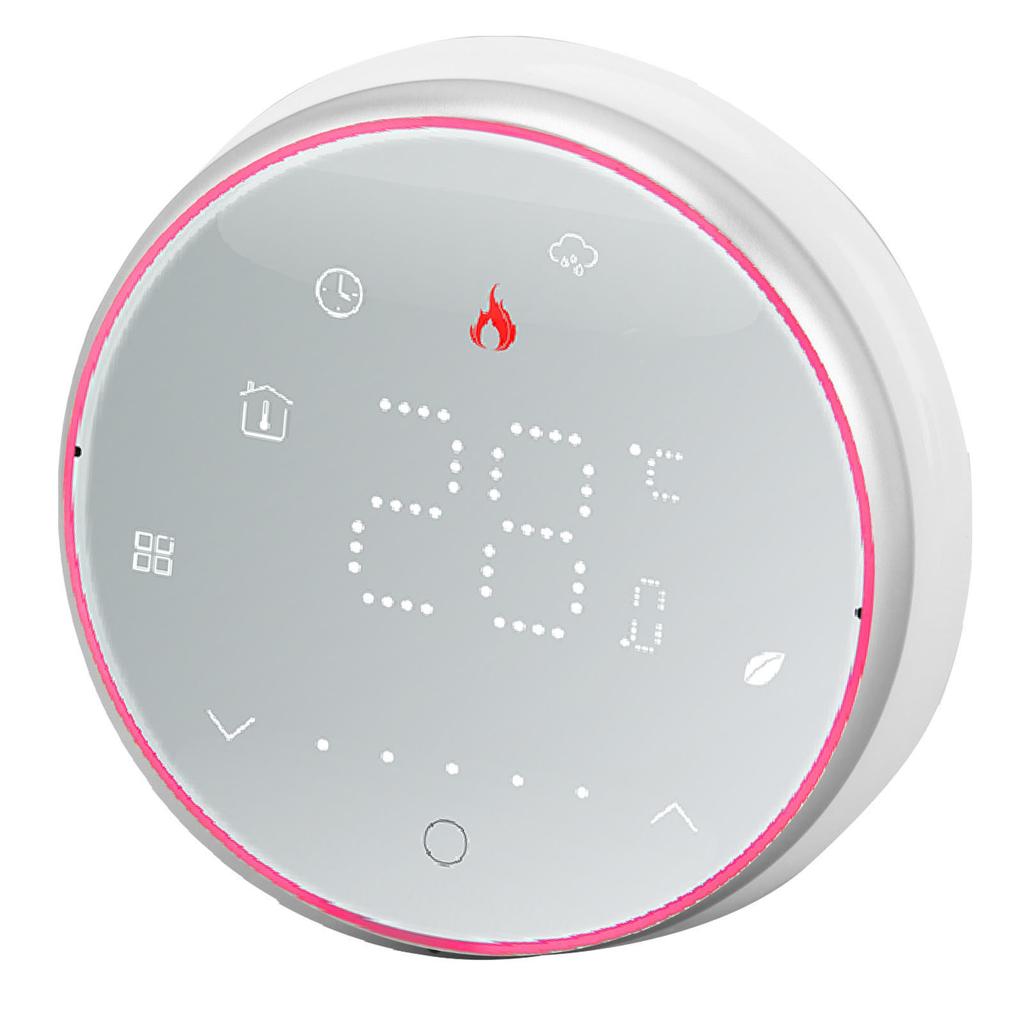 Smart Thermostat 1 Week Programmable LED Display Recessed Round Digital Thermostat AC95‑240V for Water Heating System