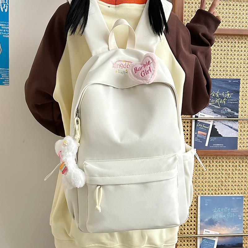 High Value Backpack Female Junior High School Student Small Fresh Girl Fashion Backpack Lightweight High School College Student Class Backpack
