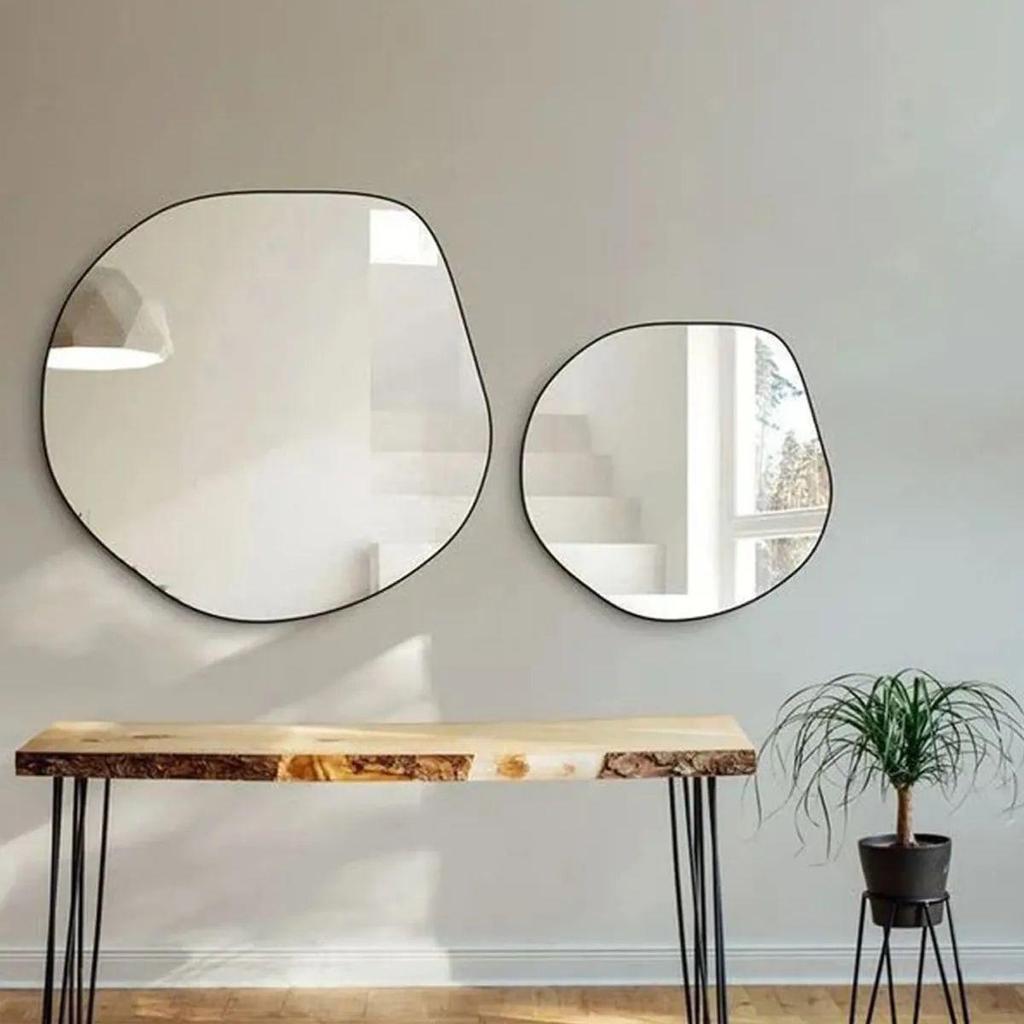 2 Pieces Wall Mirror Modern Decorative Design Home Living Room Decoration and Mirror