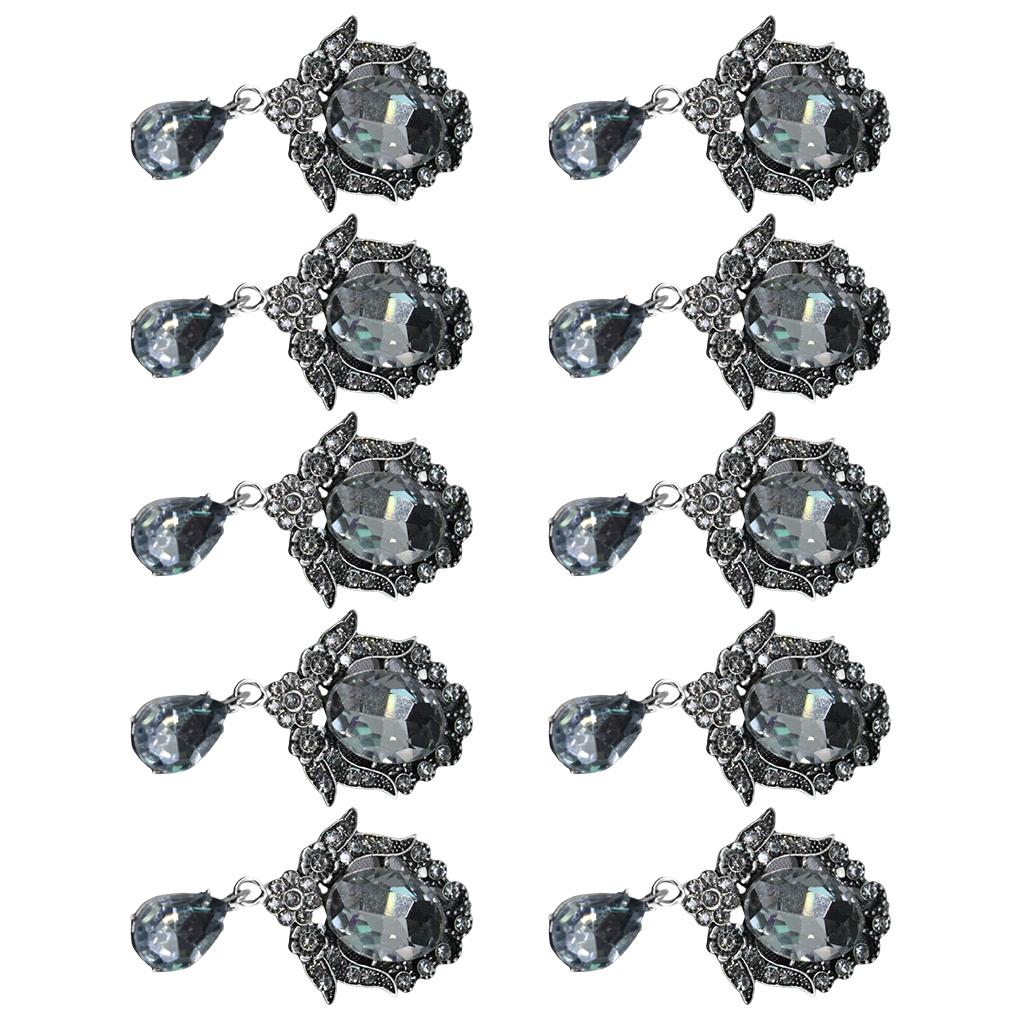 

10Pcs Women Flower Brooch Pin Crystal Breastpin Decor Overcoat Decorations Girls Female Jewelry Dating Party Jewelries